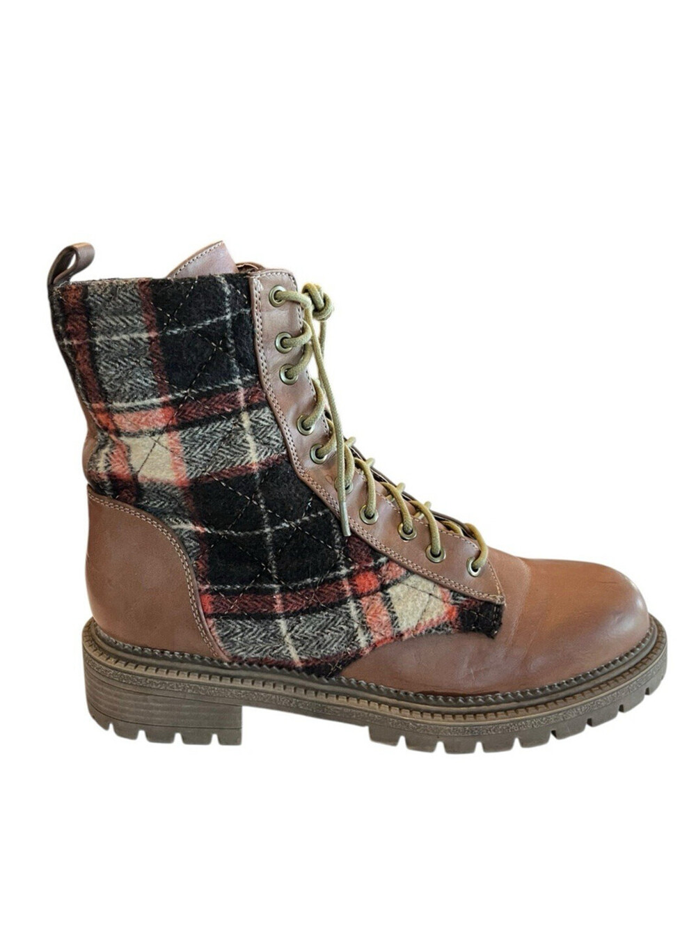 Rock & Candy Boots Womens Sz 8.5 Combat Hiking Brown Flannel Lace Up 3158.7